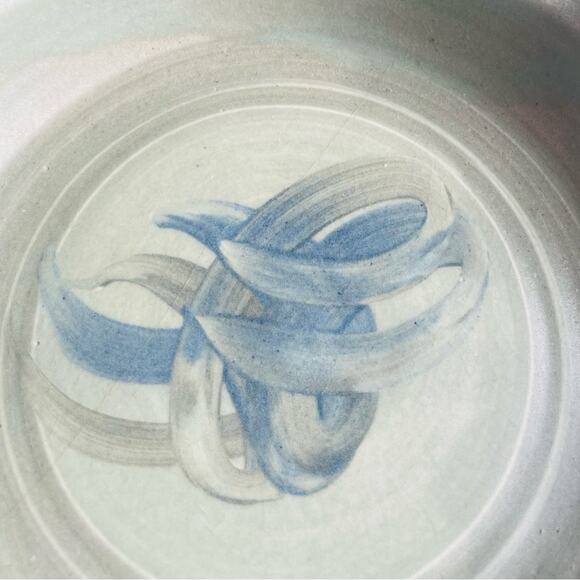 Vtg Signed Studio Stoneware Pottery Pie Plate Dish Pan Ruffled Edge Hand-Made - Picture 3 of 8